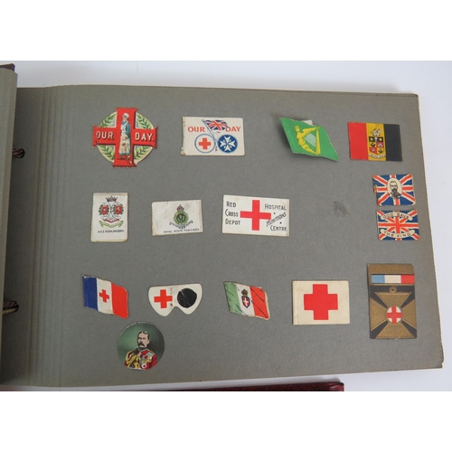 53 - Two albums containing a fascinating collection of charity flag day flags including many WWI and WW2 ... 