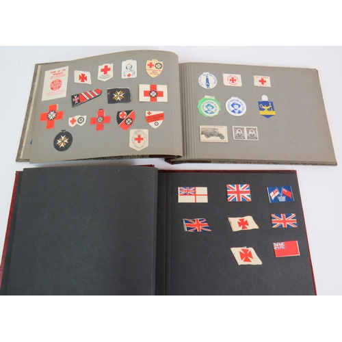 53 - Two albums containing a fascinating collection of charity flag day flags including many WWI and WW2 ... 