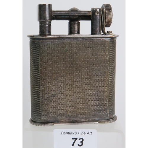 73 - A giant silver plated Art Deco swing-arm table lighter in the style of Dunhill & Co stamped to base ... 