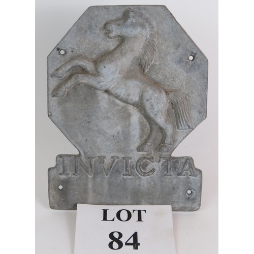 84 - A cast lead Invicta Fire Office fire mark 22cm x 16cm, possibly a copy.  Condition report: No issues... 