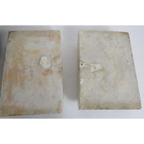 26 - A pair of antique heavy bronze and marble wall corbels, each with an Ormulu acanthus centre and of s... 