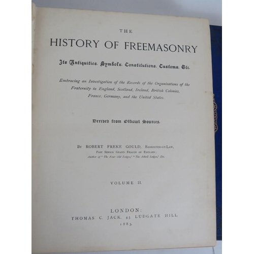 76 - Volumes 1-4 of The History of Freemasonry by Robert Freke Gould, Thomas Jack, London 1882-1885. (4).... 
