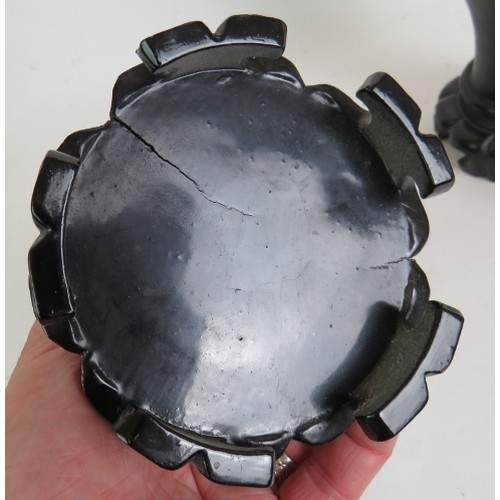 26 - A pair of antique heavy bronze and marble wall corbels, each with an Ormulu acanthus centre and of s... 