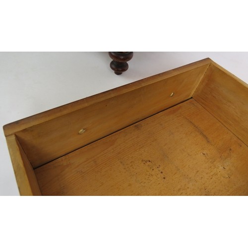 5 - A 19th Century apprentice cabinet of 5 drawers with bird's eye maple veneer finish and turned bone h... 