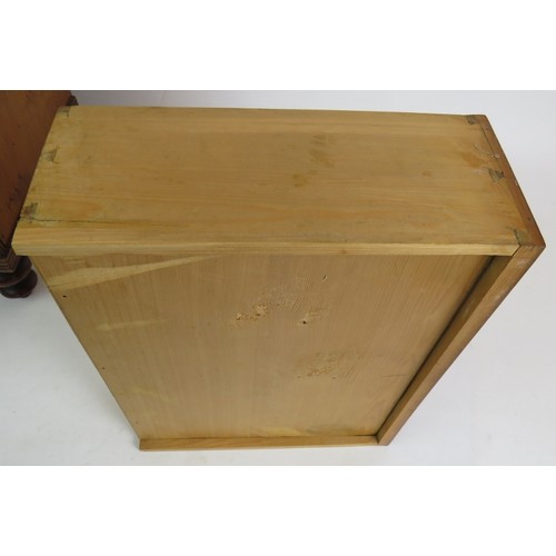 5 - A 19th Century apprentice cabinet of 5 drawers with bird's eye maple veneer finish and turned bone h... 