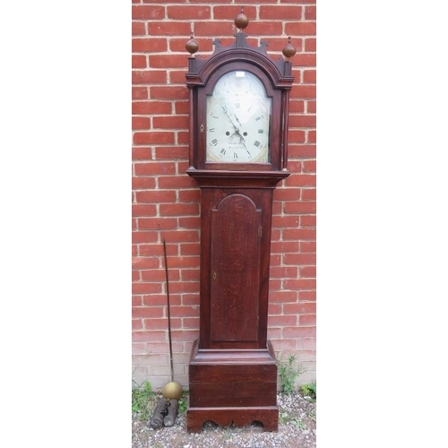 779 - A Georgian oak cased 8 day longcase clock by 'Blackley Boughton', the dial with subsidiary second di... 