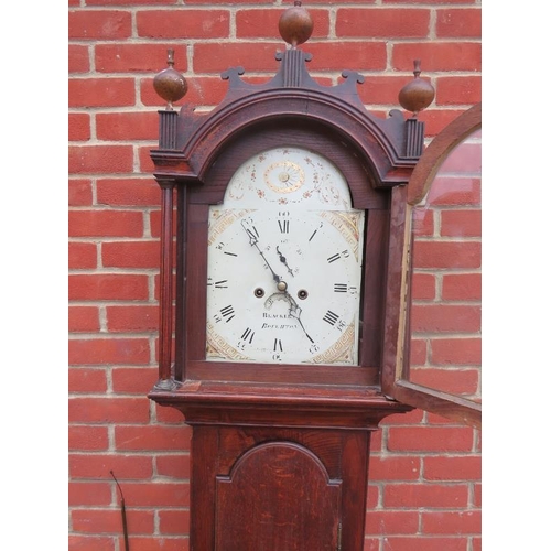 779 - A Georgian oak cased 8 day longcase clock by 'Blackley Boughton', the dial with subsidiary second di... 