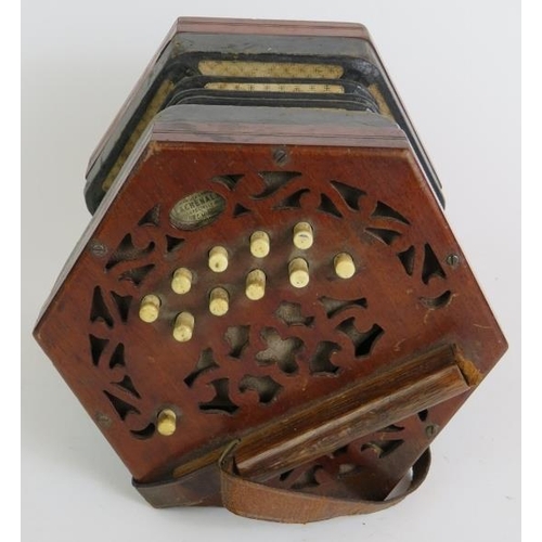 114 - A Lachenal and Co 20 button Anglo German Concertina Serial Number 95091.
Condition report: No case. ... 