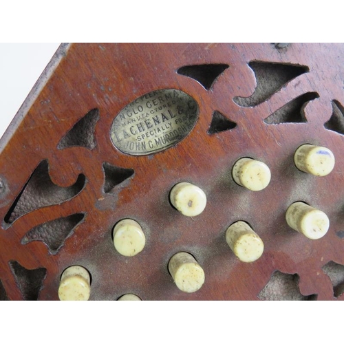 114 - A Lachenal and Co 20 button Anglo German Concertina Serial Number 95091.
Condition report: No case. ... 