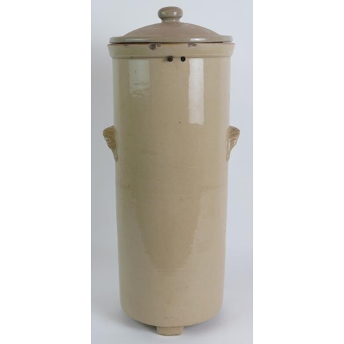 126 - An antique Doulton's Improved Germ Intercepting Filter Stoneware urn with lid and tap. Overall heigh... 