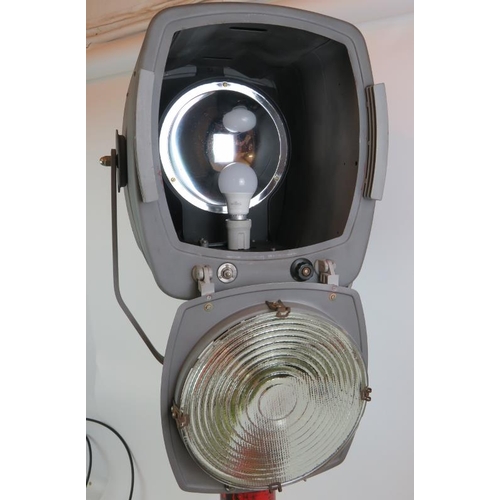 130 - A vintage Strand Pattern No 243 theatre stage spotlight converted for domestic use and mounted on a ... 