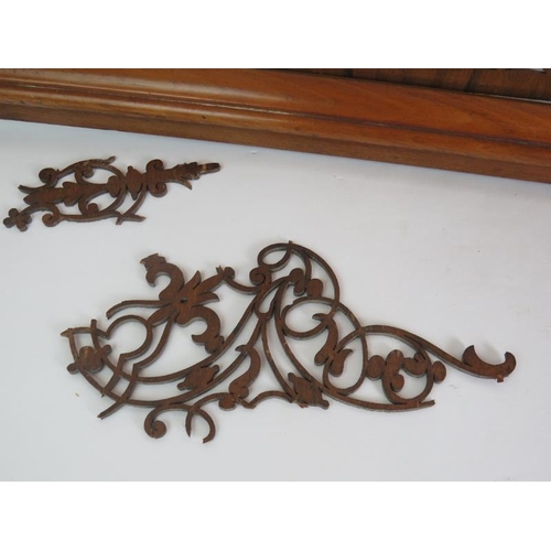 135 - A highly intricate fretwork wooden panel in mahogany frame, 118cm x 40cm.
Condition report: Some bro... 