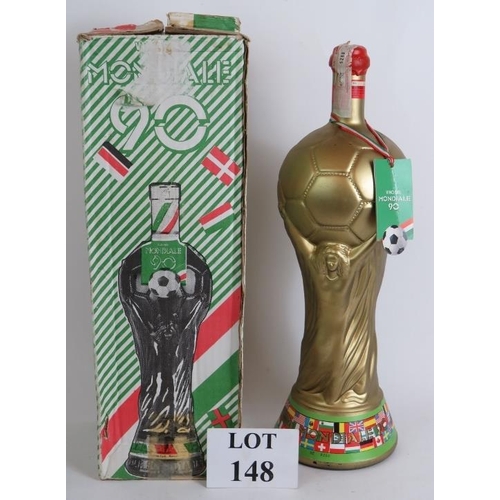 148 - A souvenir 1990 world cup Italia 90 3 litre full bottle of Barolo Riserva 1984 in a World Cup shaped... 