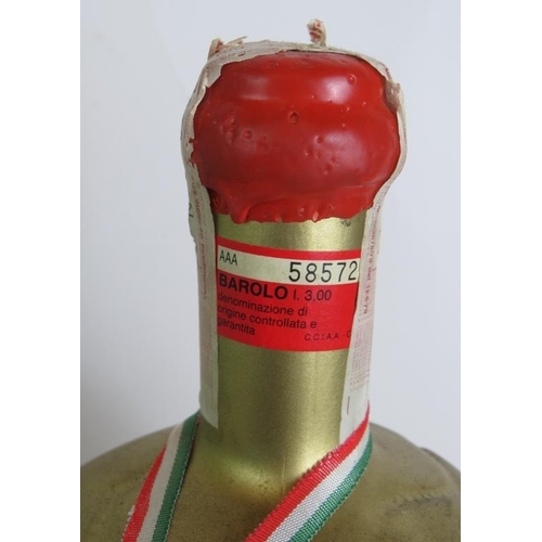 148 - A souvenir 1990 world cup Italia 90 3 litre full bottle of Barolo Riserva 1984 in a World Cup shaped... 