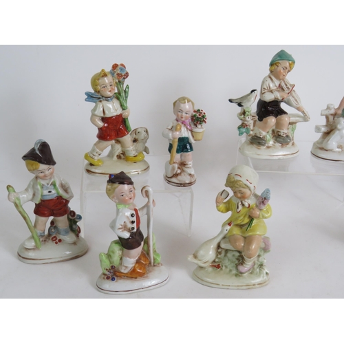 152 - A collection of ten German porcelain figures of children, early 20th Century. Tallest 11.5cm.
Condit... 