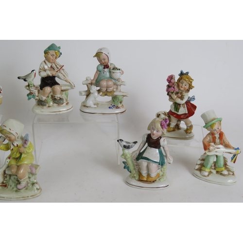 152 - A collection of ten German porcelain figures of children, early 20th Century. Tallest 11.5cm.
Condit... 