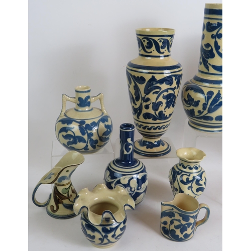 156 - A collection of 16 various pieces of Aller Vale pottery, mainly blue and white, late 19th/early 20th... 