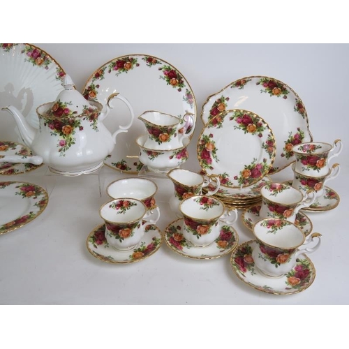 191 - A 41 piece Royal Albert Old Country Roses tea and coffee set including six of each tea cups and sauc... 