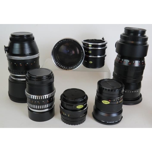 218 - A Mamiya 645 1000S camera No L153212 plus seven lenses, bellows, grips, viewfinders and various othe... 