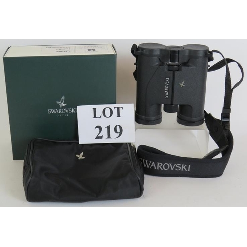 219 - A pair of Swarovski Optik binoculars, model SLC 8x30 WB with case, strap and box.
Condition report: ... 