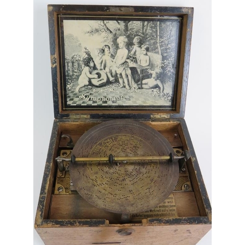 24 - An antique German Symphonium music box with 7.5