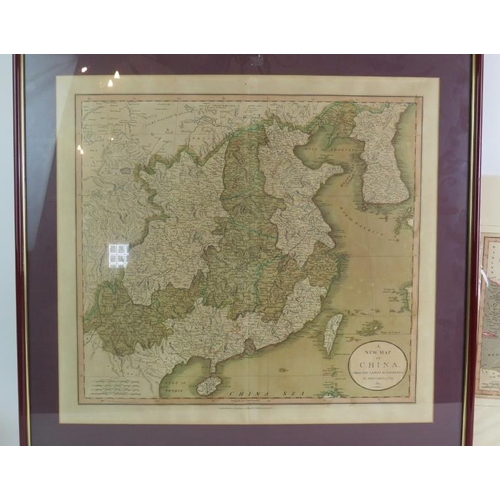 33 - A framed map of China by John Cary, dated 1811 and a map of Turkey in Asia published by W&T Darton 1... 