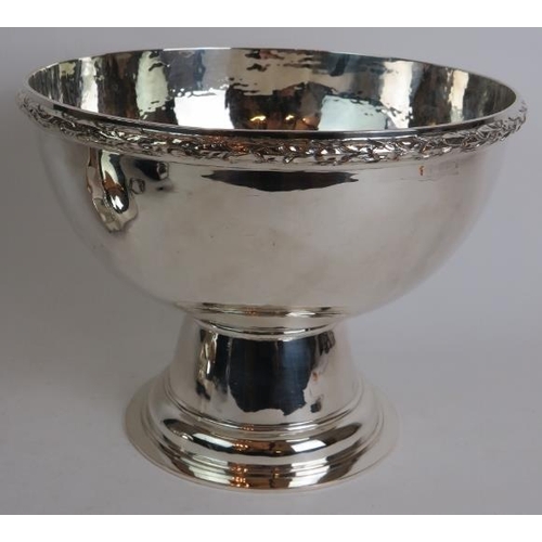 36 - A good quality antique silver plated pedestal punch bowl/champagne bucket in the Arts and Crafts sty... 