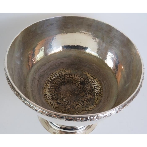 36 - A good quality antique silver plated pedestal punch bowl/champagne bucket in the Arts and Crafts sty... 