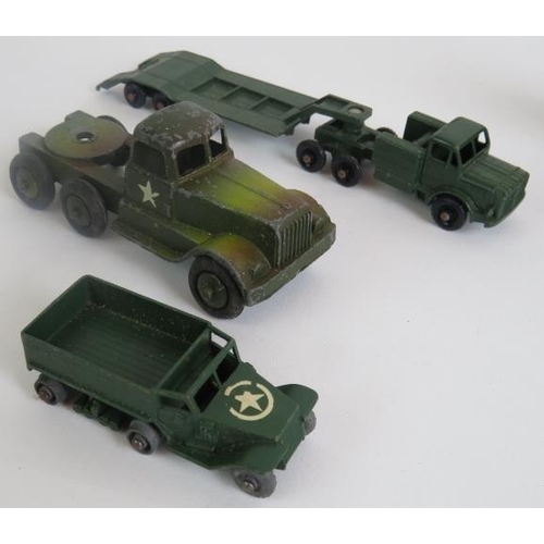 43 - Three Diecast Britain's Cannons and five other Military vehicles including a tin plate tank. (8).
Co... 