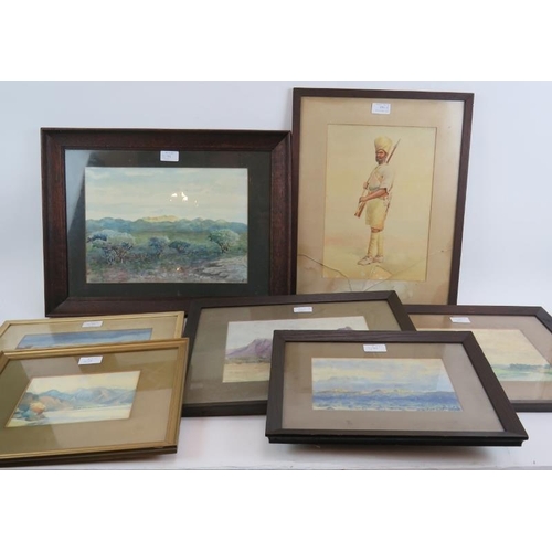 599 - Four early 20th Century landscape watercolours signed 'Cecil bone', an early 20th Century landscape ... 