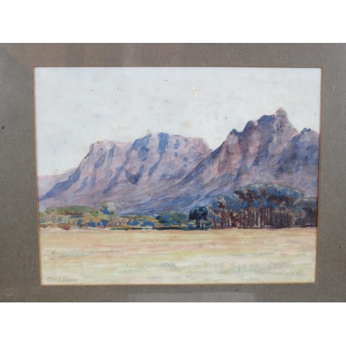 599 - Four early 20th Century landscape watercolours signed 'Cecil bone', an early 20th Century landscape ... 