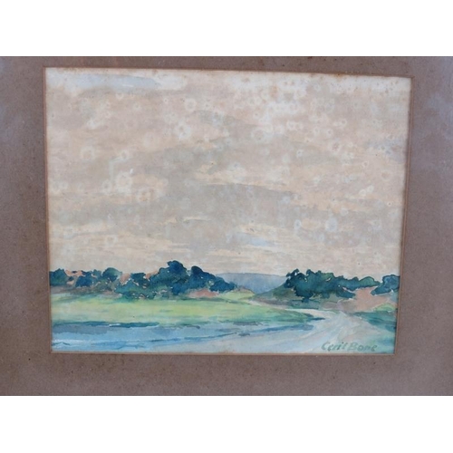 599 - Four early 20th Century landscape watercolours signed 'Cecil bone', an early 20th Century landscape ... 