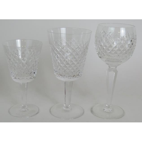 98 - A suite of 18 Waterford crystal Alana pattern wine glasses to include six red wine, six white wine a... 