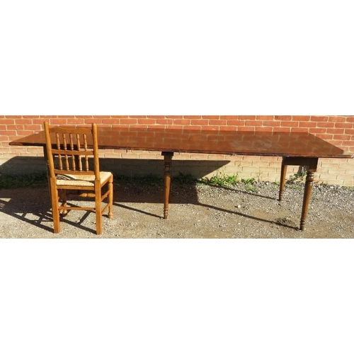 718 - A 19th century and later mahogany four leaf extending dining table with drop leaves to either end, r... 