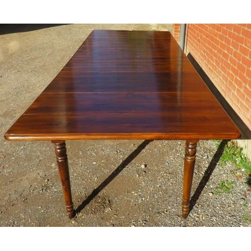 718 - A 19th century and later mahogany four leaf extending dining table with drop leaves to either end, r... 