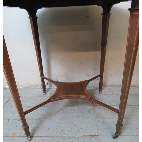 778 - An Edwardian Regency revival mahogany octagonal centre table inlaid & crossbanded and strung with bo... 