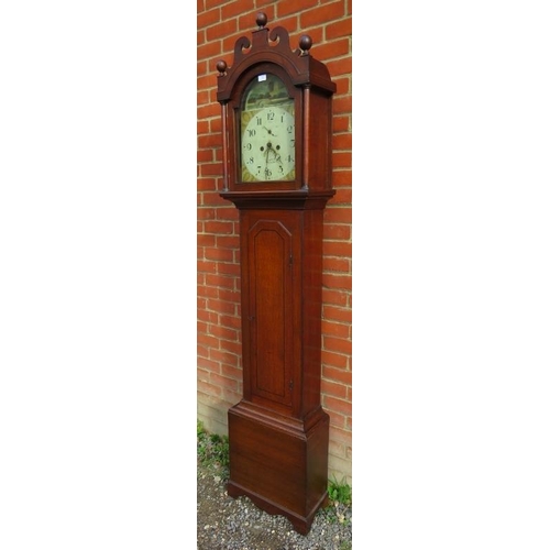 867 - A 19th century 8 day striking oak cased longcase clock by Russell Cawston with shaped cornice & thre... 