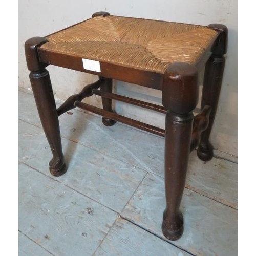 870 - A good quality reproduction solid oak period style rush seated stool.
Condition report: Light scuffs... 