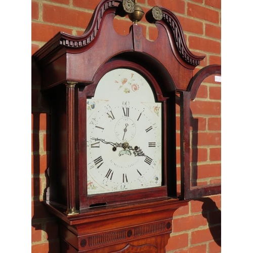 925 - A George III mahogany 8 day longcase clock by James Simpson of Lincoln, the cornice featuring dentil... 