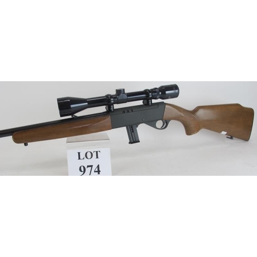 974 - Anachutz 22 semi/auto rifle, Ser No 136567, moderator, Tasco 6x40 scope.
(SECTION 1).