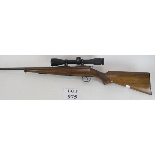 975 - Brno 22 Cal rifle, Ser No 98645, 5 shot, moderator, Hawke Sport 4x40 scope.
(SECTION 1).