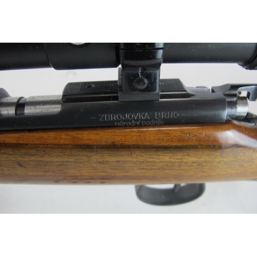 975 - Brno 22 Cal rifle, Ser No 98645, 5 shot, moderator, Hawke Sport 4x40 scope.
(SECTION 1).