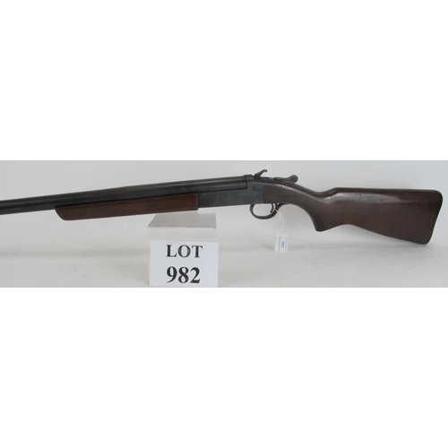 982 - Winchester 'Cooey' Western single barrel, 12 bore, full choke, Ser No 46651. (U.K. SECTION 2 CERTIFI... 