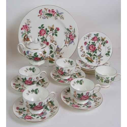 79 - A large tea service of Wedgwood Starflower bone china, a smaller set of Wedgwood Charnwood bone chin... 