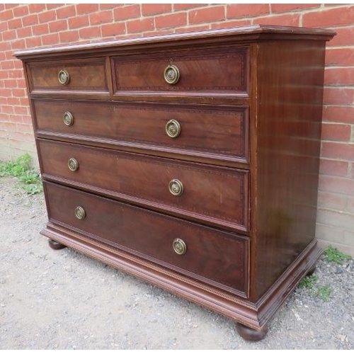 720A - An Edwardian Regency revival mahogany chest of two short over three long graduated drawers with bras... 