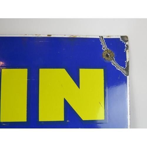 1 - A large vintage enamel Michelin Tyres advertising sign, 65cm x 65cm.
Condition report: Bend to one c... 