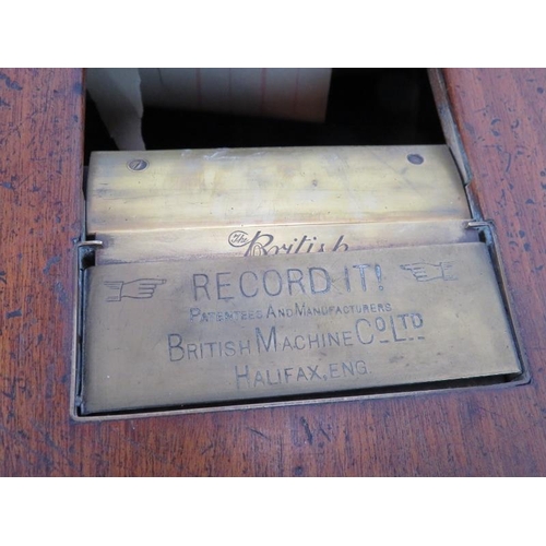 108 - An early 20th century mahogany shop till with manufacturers labels, original till roll and working m... 