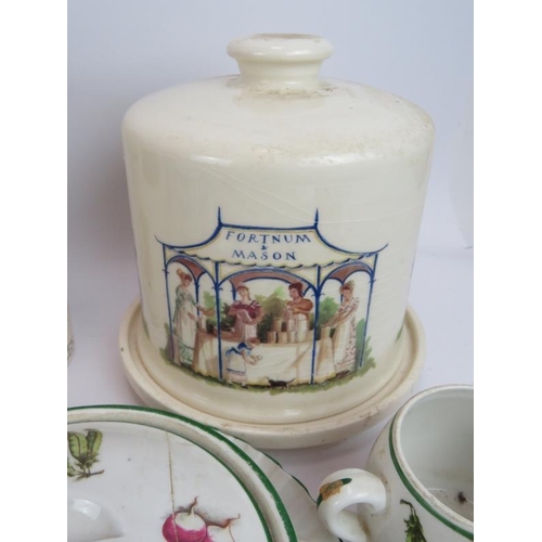 145 - A quantity of country style table ware including a Fortnum & Mason cheese bell, Bantam coffee set an... 