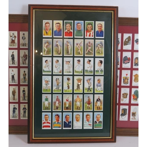 158 - Four framed sets of Players cigarettes cards including two sets of Military head dress and two sets ... 