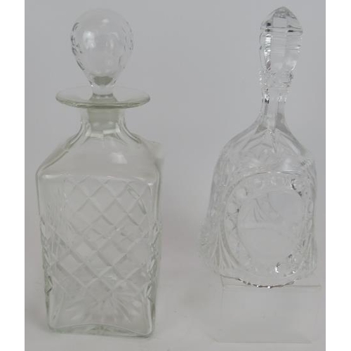 166 - A German white metal mounted decanter with inscription to Prince Heinrich XLII, dated 1909, plus two... 